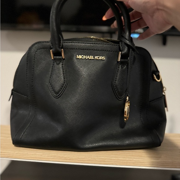 Michael Kors Black Saffiano Leather Ayden Medium Satchel Bag - Picture 12 of 14